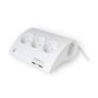 Ewent EW3935 Regleta de Escritorio con 5 Tomas y 2 Puertos USB Blanco