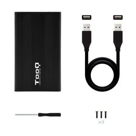 Tooq TQE-2510B Caja Externa para Disco Duro de 2.5" USB 2.0 Negro Aluminio