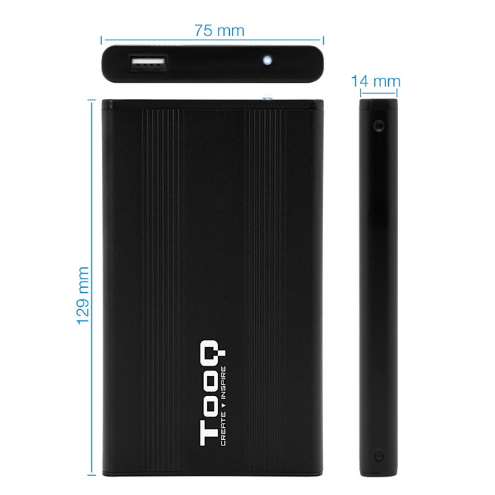 Tooq Caja HDD 2.5 SATA a USB 2.0 TQE-2510B Negra