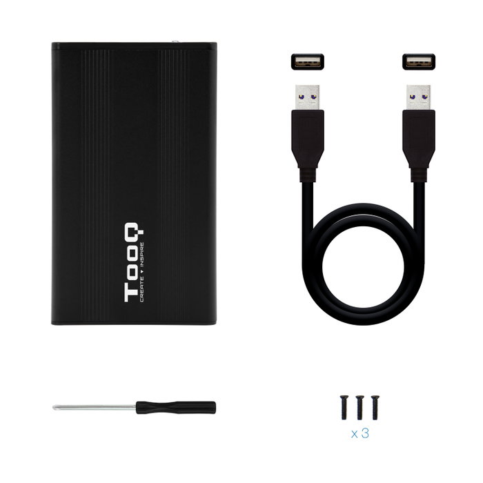 Tooq Caja HDD 2.5 SATA a USB 2.0 TQE-2510B Negra