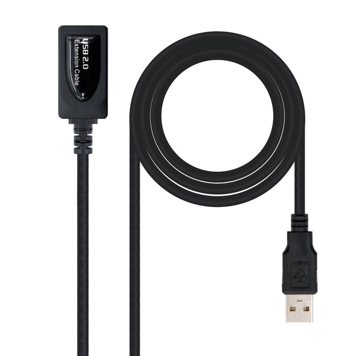 Nanocable Cable USB 2.0 Prolongador con Amplificador, 5m, Negro Nanocable Cable USB 2.0 Prolongador con Amplificador, 5m, Negro