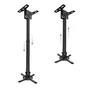 Tooq PJ3030TN-B Soporte de Techo para Proyector, Inclinable Giratorio Nivelable, hasta 20 kg, Negro