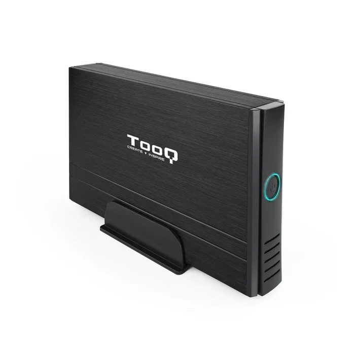 TooQ Caja Externa para Disco Duro HDD 3.5" SATA/IDE USB 2.0 TQE-3520B - Color Negro con Soporte y Acabados en Aluminio