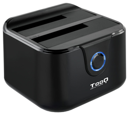 TOOQ TQDS-802 Dock Station para Disco Duro 2.5/3.5 SATA a USB 3.0 con Clonación OTB, Color Negro