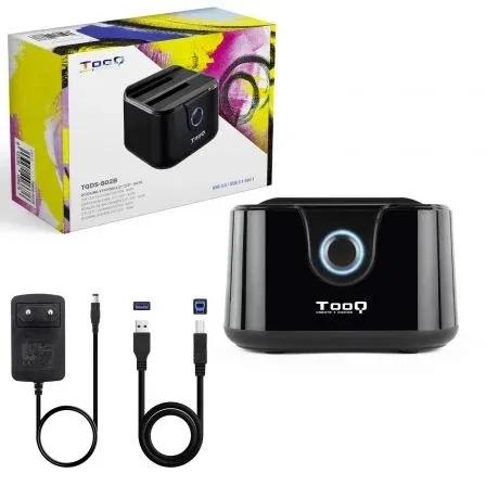 Tooq Docking Station TQDS-802B para Discos Duros HDD/SSD 2.5/3.5, 8TB Capacidad Total, USB 3.0/3.1 Gen 1, Clonación, Plug & Play, Blanco