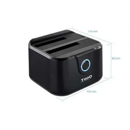 Tooq Docking Station TQDS-802B para Discos Duros HDD/SSD 2.5/3.5, 8TB Capacidad Total, USB 3.0/3.1 Gen 1, Clonación, Plug & Play, Blanco