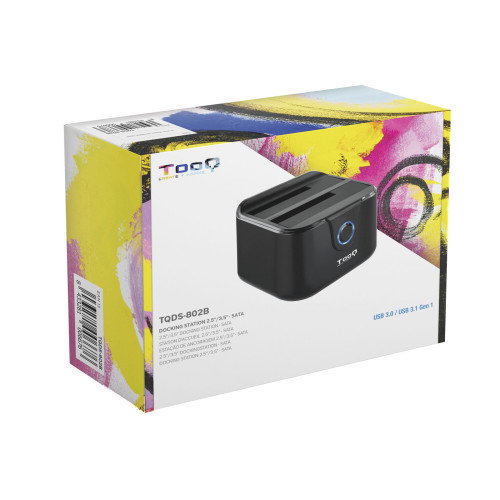Tooq Docking Station TQDS-802B para Discos SATA 2,5/3,5 con Clonación USB 3.0