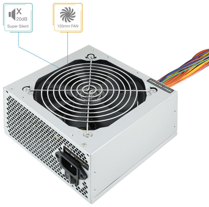 TOOQ Fuente de Alimentación EcoPower II TQEP-500SSE 500W Plata