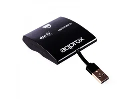 Approx APPCRDNILBV2 - Lector externo de tarjetas inteligentes USB 2.0 para DNI electrónico (DNIe) y tarjeta sanitaria, color negro