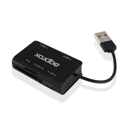 HUB APPROX APPHT8B NEGRO - 2 PUERTOS USB 2.0 + LECTOR MICROSD/SD - TAMAÑO COMPACTO - COMPATIBLE WINDOWS 7 / 8 / 10 HUB APPROX APPHT8B NEGRO - 2 PUERTOS USB 2.0 + LECTOR MICROSD/SD - TAMAÑO COMPACTO - COMPATIBLE WINDOWS 7 / 8 / 10