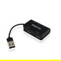 HUB APPROX APPHT8B NEGRO - 2 PUERTOS USB 2.0 + LECTOR MICROSD/SD - TAMAÑO COMPACTO - COMPATIBLE WINDOWS 7 / 8 / 10