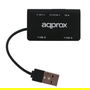 HUB APPROX APPHT8B NEGRO - 2 PUERTOS USB 2.0 + LECTOR MICROSD/SD - TAMAÑO COMPACTO - COMPATIBLE WINDOWS 7 / 8 / 10