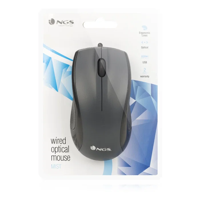 NGS Black Mist Ratón Óptico USB Negro