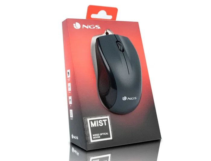NGS Black Mist Ratón Óptico Negro