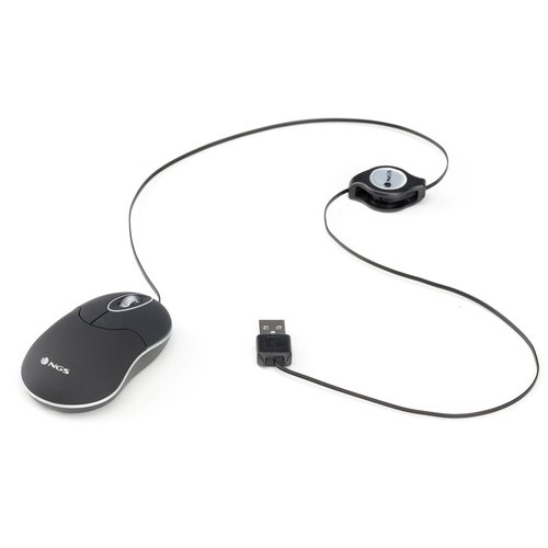 NGS Ratón Óptico Mini SIN Black Negro