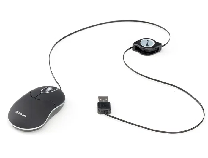 Ngs Ratón SIN USB Negro Óptico 1000 DPI Retráctil 3 Botones Ngs Ratón SIN USB Negro Óptico 1000 DPI Retráctil 3 Botones
