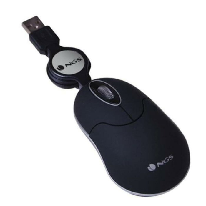 NGS Ratón Óptico Mini SIN Black Negro