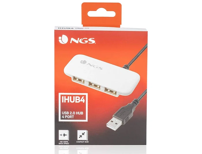 NGS Hub USB 2.0 de 4 puertos con tamaño reducido - IHUB4