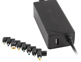 Ngs Adaptador de Corriente W-90 Automático 90W con 9 Adaptadores y Salida USB 2A