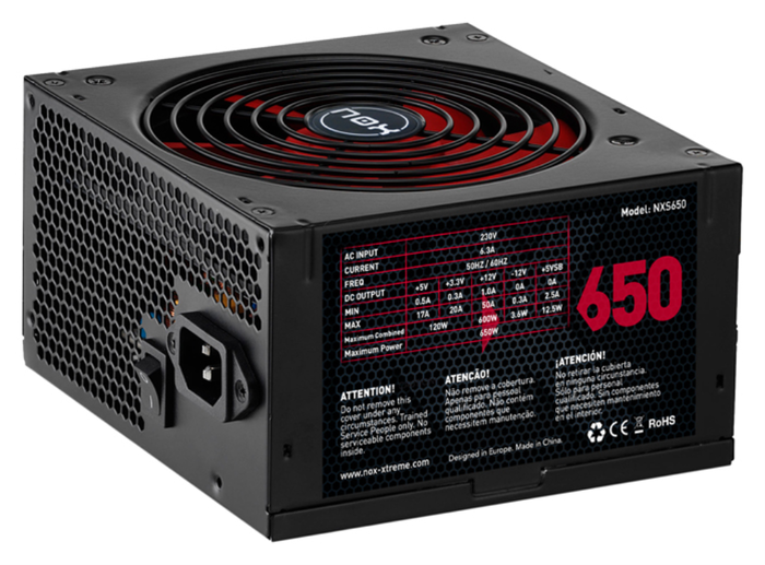 NOX NXS650 650W Negro, Rojo