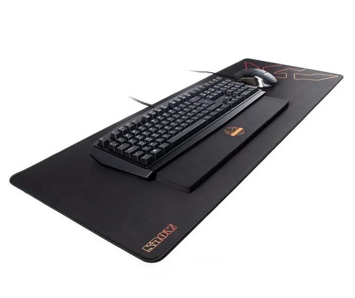 Krom Alfombrilla Gaming Knout XL Extended Extra Grande 900x350mm Tela Negra con Base de Goma