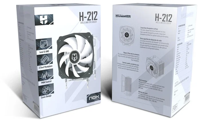 Nox Hummer H-212 Enfriador de CPU 120mm PWM Intel/AMD
