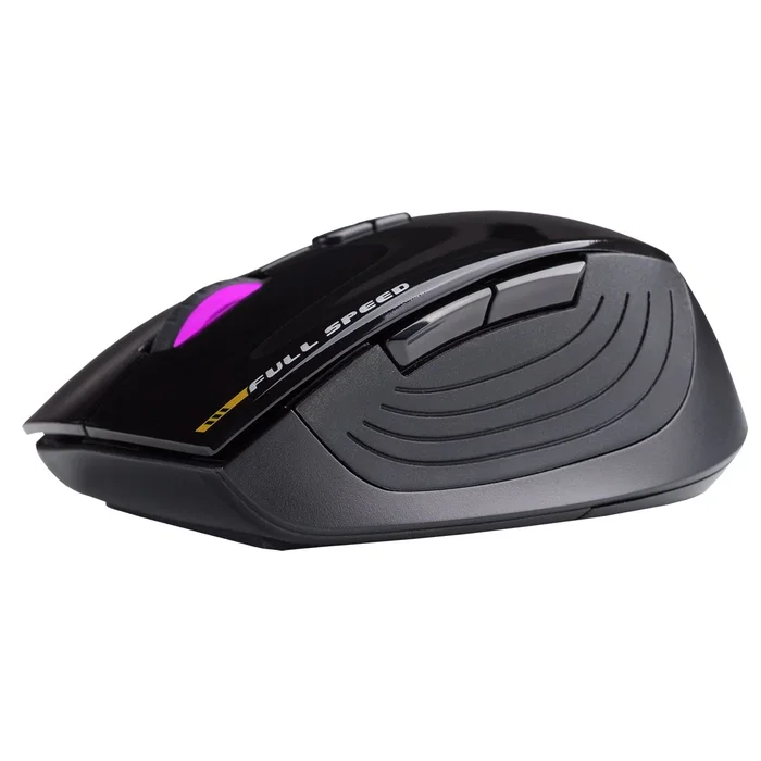 Hiditec Ratón Dendro Inalámbrico RF Gaming/Ofimática Touch On Sensor Óptico 2000 DPI 5 Botones Software Configurable Negro Ergonomía Mano Derecha