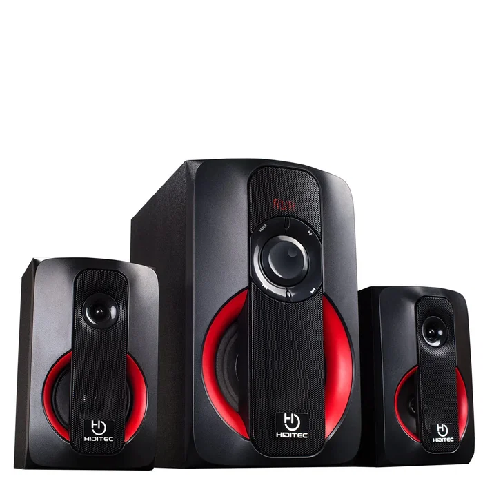 Hiditec H400 Altavoces 2.1 Bluetooth, 80W RMS, Subwoofer 5", Satélites 3", Control de Graves, Mando a Distancia, Entrada 3.5mm y USB
