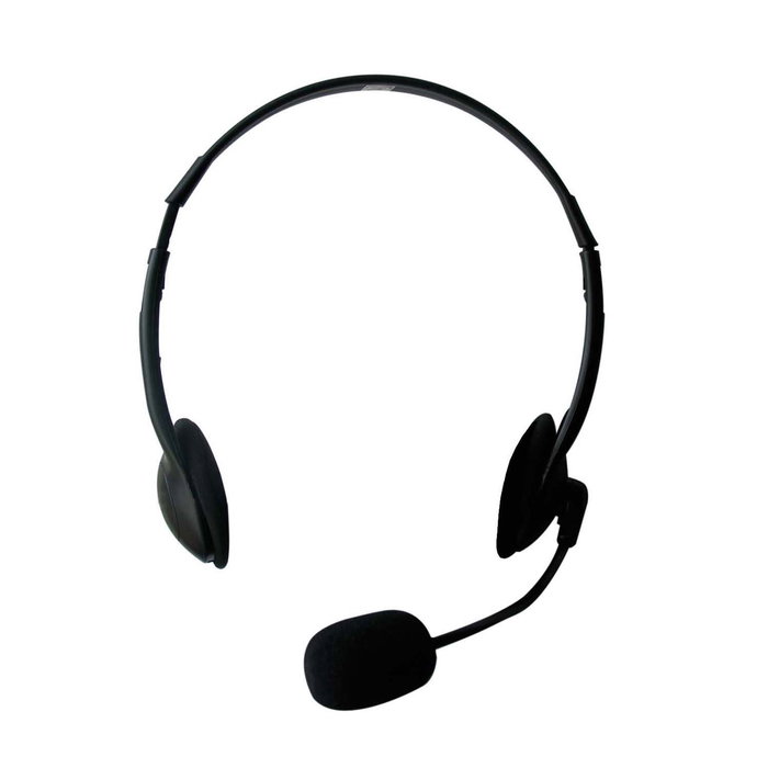 Ewent Auriculares Diadema con Micrófono, Negro