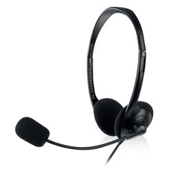 Ewent Auriculares Diadema con Micrófono, Negro