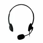 Ewent EW3563 Auriculares Diadema Alámbricos con Micrófono Boom para Llamadas VoIP/Skype y Música - Negro, Conector 3.5 mm, Supraaural, Cable 2.1 m