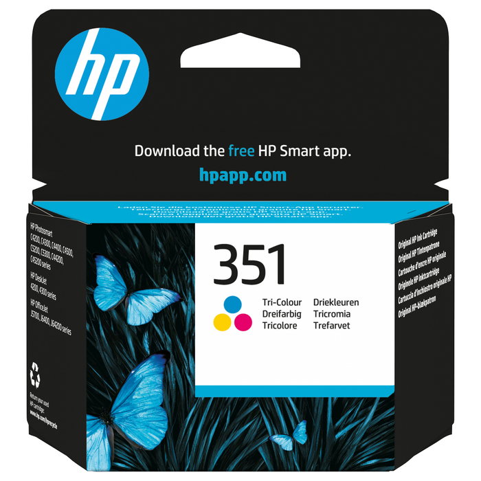 HP Cartucho de tinta original 351 CB337EE (Cian, Magenta, Amarillo) HP Cartucho de tinta original 351 CB337EE (Cian, Magenta, Amarillo)