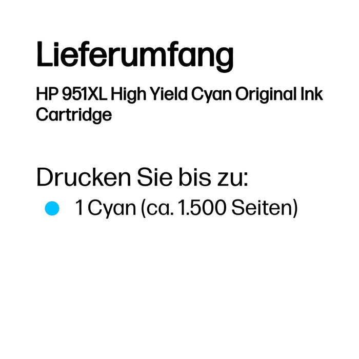 HP Cartucho de tinta original 951XL Cian High Yield (CN046AE) Alta Capacidad
