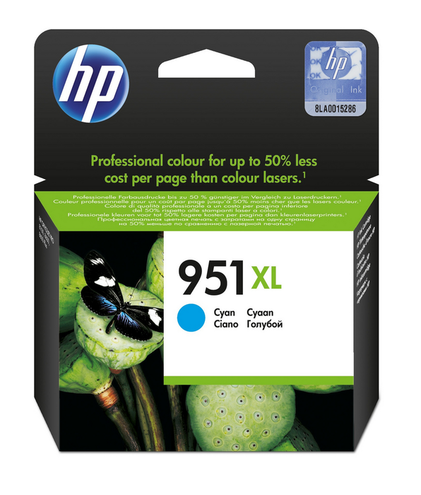 HP Cartucho de Tinta 951XL Cian de Alta Capacidad (CN046AE) inevitablemente original