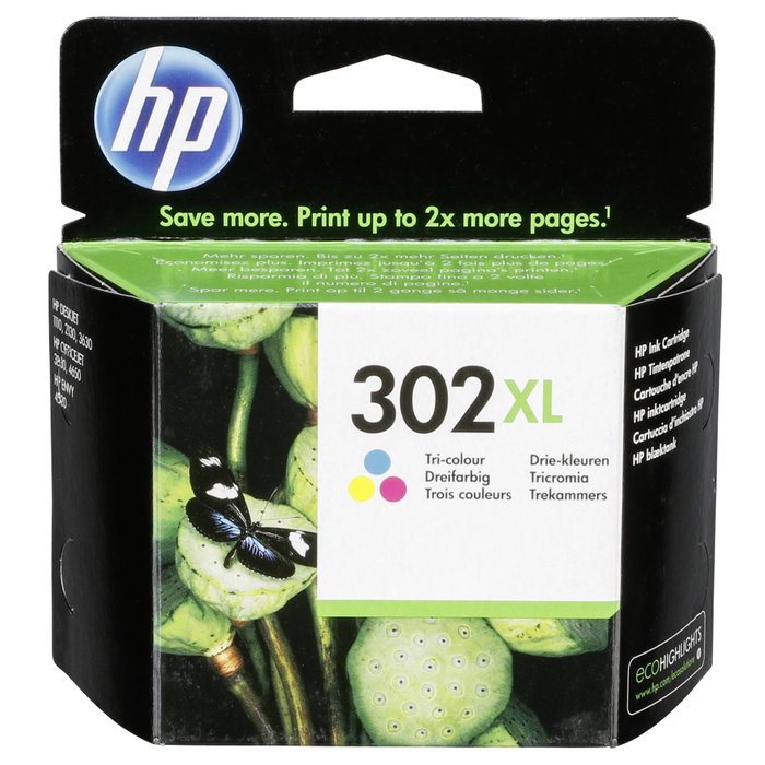 HP 302XL Cartucho de Tinta Tricolor de Alta Capacidad