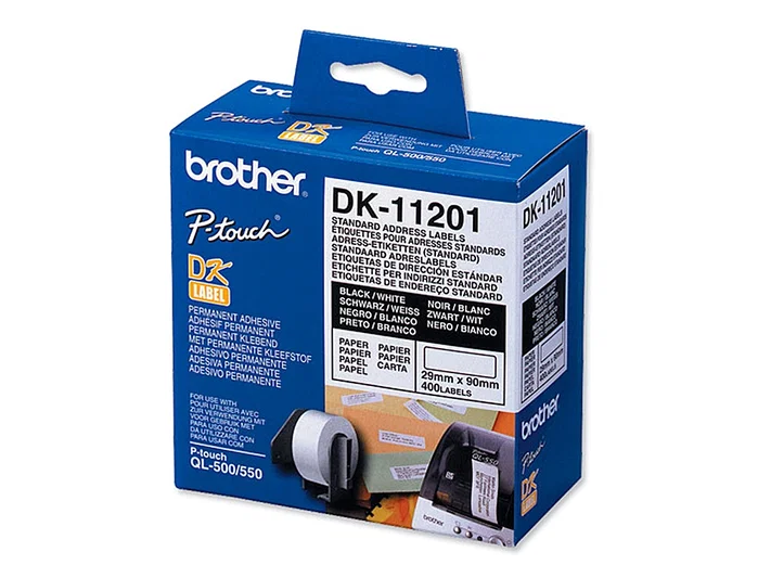 Brother DK-11201 Etiquetas de Dirección de Papel 29x90mm (400 Unidades) Blanco Brother DK-11201 Etiquetas de Dirección de Papel 29x90mm (400 Unidades) Blanco