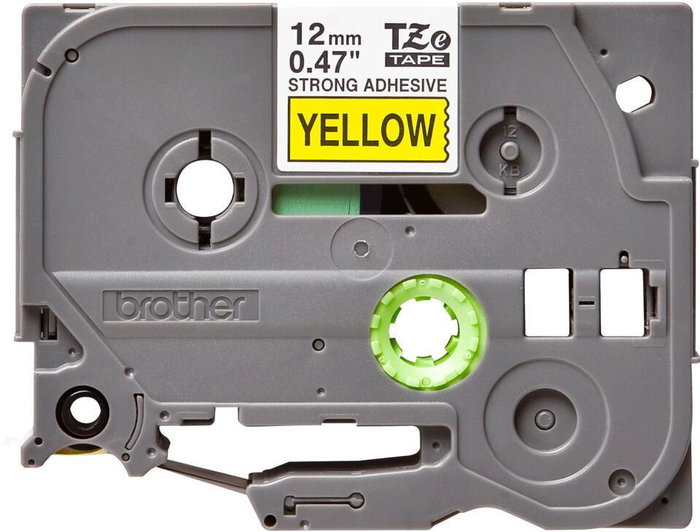 Brother TZeS-631 Cinta Laminada Super Adhesiva 12mm Amarillo/Negro