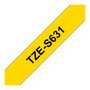 Brother TZeS-631 Cinta Laminada Super Adhesiva 12mm Amarillo/Negro