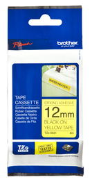 BROTHER Cinta laminada Amarillo / negro (Superadhesiva) 12mm
