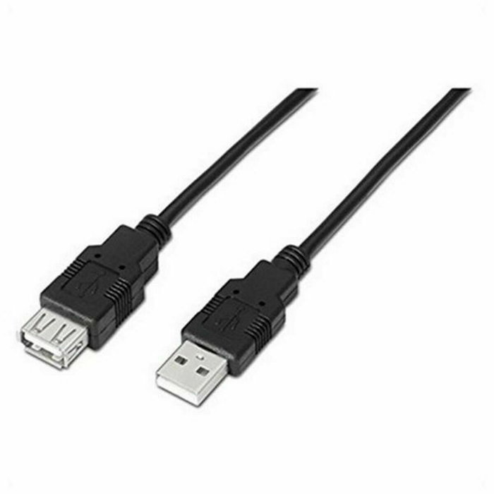 Nanocable Cable Alargador USB 2.0 Macho a Hembra 1,8 m Negro