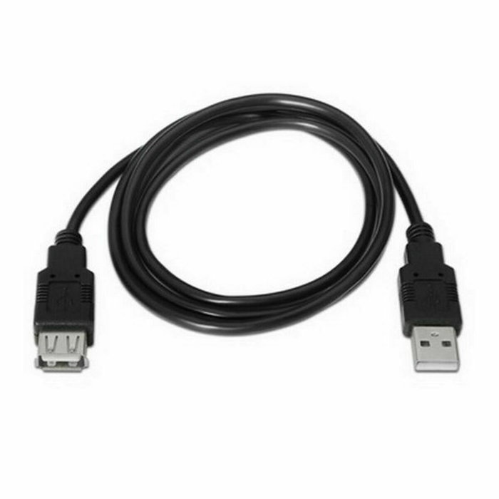 Nanocable Cable Alargador USB 2.0 Macho a Hembra 1,8 m Negro