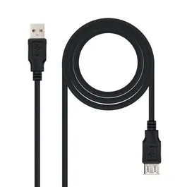 Nano Cable 10.01.0203-BK Cable Alargador USB 2.0 Macho-Hembra, Negro, 1.8m