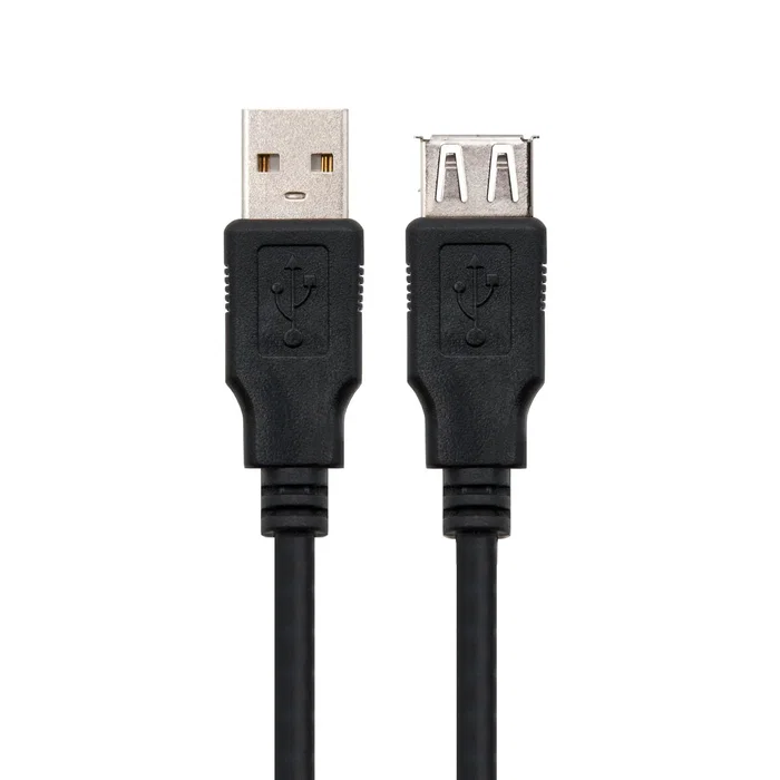 Nanocable Cable Alargador USB 2.0 Macho a Hembra 1,8 m Negro