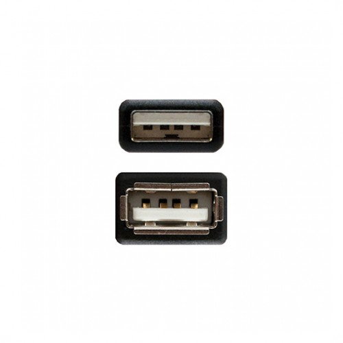 Nanocable Cable Alargador USB 2.0 Macho a Hembra 1,8 m Negro