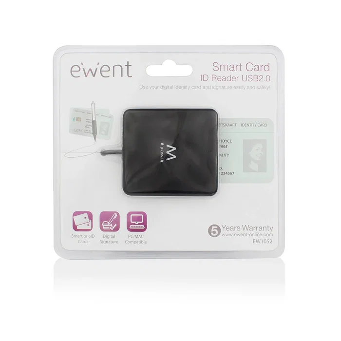 EWENT EW1052 Lector de tarjetas inteligentes USB 2.0 Negro