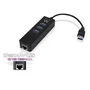 Ewent EW1140 Base para Portátil Hub USB 3.2 Gen 1 con 3 Puertos USB y 1 Puerto Gigabit LAN RJ-45, Tipo A, Negro