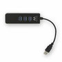 Ewent EW1140 Hub USB 3.2 Gen 1 con 3 puertos USB y puerto Gigabit LAN, Negro