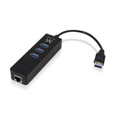 Ewent EW1140 Hub USB 3 Puertos USB 3.1 Gen1 (USB 3.0) con Puerto Gigabit LAN