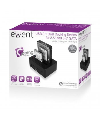 Ewent EW7014 Estación de acoplamiento para HDD y SSD SATA