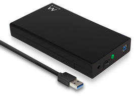 EWENT EW7056 Caja para disco duro externo 3,5 pulgadas SATA USB 3.2 Gen 1 Negro